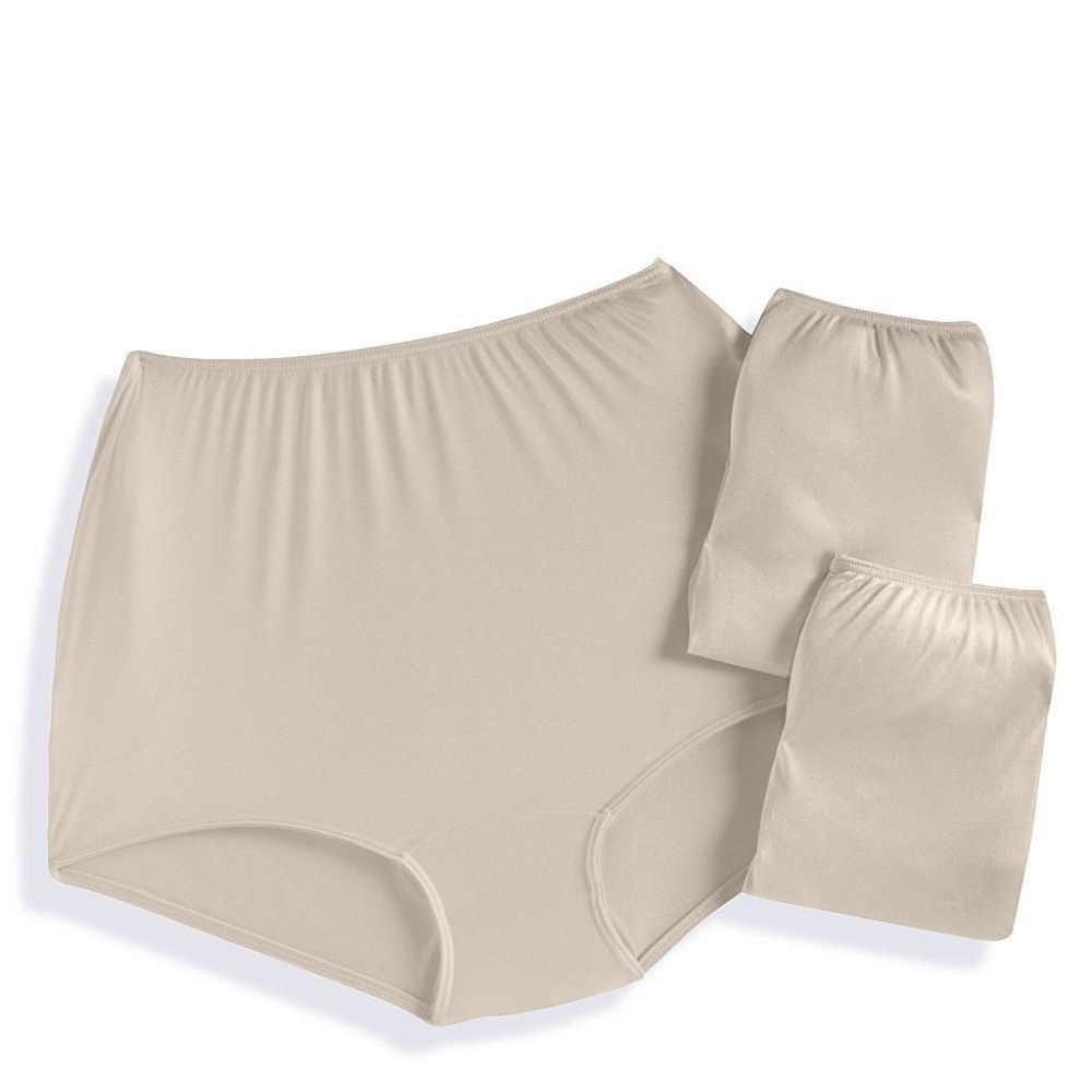 Fundamental's 3 Pairs Beige Brief Nylon Panties 8